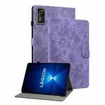 For Lenovo Legion Y700 Gen 4 Embossed Tiger Pattern Leather Tablet Case(Purple)