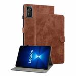 For Lenovo Legion Y700 Gen 4 Embossed Tiger Pattern Leather Tablet Case(Brown)