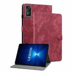 For Lenovo Legion Y700 Gen 4 Embossed Tiger Pattern Leather Tablet Case(Red)