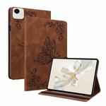 For Honor Pad X9a Butterfly Flower Embossed Leather Tablet Case(Brown)