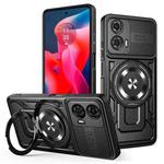 For Motorola Moto G24 / G04 Armor Rotating Holder MagSafe Phone Case(Black)
