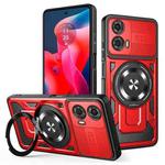 For Motorola Moto G24 / G04 Armor Rotating Holder MagSafe Phone Case(Red)