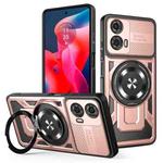 For Motorola Moto G24 / G04 Armor Rotating Holder MagSafe Phone Case(Rose Gold)
