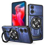 For Motorola Moto G24 / G04 Armor Rotating Holder MagSafe Phone Case(Blue)