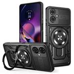 For Motorola Moto G54 Armor Rotating Holder MagSafe Phone Case(Black)