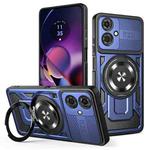 For Motorola Moto G54 Armor Rotating Holder MagSafe Phone Case(Blue)