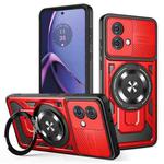 For Motorola Moto G84 5G Armor Rotating Holder MagSafe Phone Case(Red)