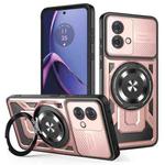 For Motorola Moto G84 5G Armor Rotating Holder MagSafe Phone Case(Rose Gold)