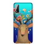 For Huawei P smart 2020 Coloured Drawing Pattern Highly Transparent TPU Protective Case(Flower Deer)