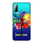 For Huawei P smart 2020 Coloured Drawing Pattern Highly Transparent TPU Protective Case(Oil Painting Tree)