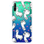 For Huawei P40 Lite E Coloured Drawing Pattern Highly Transparent TPU Protective Case(Alpaca)
