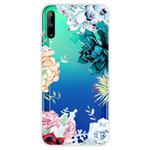 For Huawei P40 Lite E Coloured Drawing Pattern Highly Transparent TPU Protective Case(Gem Flower)