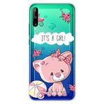 For Huawei P40 Lite E Coloured Drawing Pattern Highly Transparent TPU Protective Case(Cute Cat)