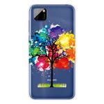 For Huawei Y5p (2020) Coloured Drawing Pattern Highly Transparent TPU Protective Case(Oil Painting Tree)