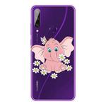 For Huawei Y6p (2020) Coloured Drawing Pattern Highly Transparent TPU Protective Case(Little Pink Elephant)