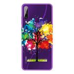 For Huawei Y6p (2020) Coloured Drawing Pattern Highly Transparent TPU Protective Case(Oil Painting Tree)