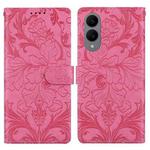 For Samsung Galaxy S25 Edge 5G Embossed Floral Pattern Leather Phone Case(Rose Red)
