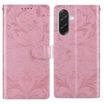 For Samsung Galaxy A26 / A36 / A56 Embossed Floral Pattern Leather Phone Case(Pink)