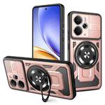 For Realme 14 5G Armor Rotating Holder MagSafe Phone Case(Rose Gold)