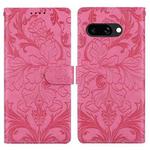 For Google Pixel 9a Embossed Floral Pattern Leather Phone Case(Rose Red)