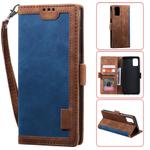 For Samsung Galaxy Note 20 Retro Splicing Horizontal Flip Leather Case with Card Slots & Holder & Wallet(Blue)