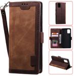 For Samsung Galaxy Note 20 Ultra Retro Splicing Horizontal Flip Leather Case with Card Slots & Holder & Wallet(Brown)