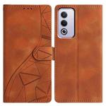 For OPPO A3 Pro 5G Triangles Embossed Leather Phone Case(Brown)