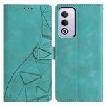 For OPPO A3 Pro 5G Triangles Embossed Leather Phone Case(Green)