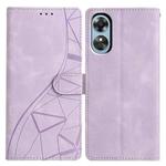For OPPO A17 Triangles Embossed Leather Phone Case(Purple)