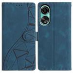 For OPPO A38 4G / A18 Triangles Embossed Leather Phone Case(Blue)