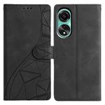 For OPPO A38 4G / A18 Triangles Embossed Leather Phone Case(Black)