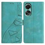 For OPPO A38 4G / A18 Triangles Embossed Leather Phone Case(Green)