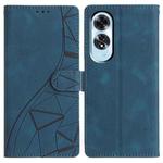 For OPPO A60 Triangles Embossed Leather Phone Case(Blue)