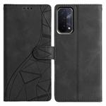 For OPPO A74 5G / A54 5G / A93 5G Triangles Embossed Leather Phone Case(Black)
