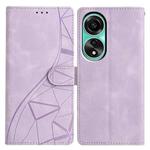 For OPPO A78 4G Triangles Embossed Leather Phone Case(Purple)