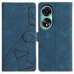 For OPPO A78 4G Triangles Embossed Leather Phone Case(Blue)