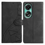 For OPPO A78 4G Triangles Embossed Leather Phone Case(Black)
