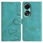 For OPPO A78 4G Triangles Embossed Leather Phone Case(Green)
