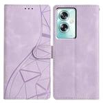 For OPPO A79 5G / A2 5G Triangles Embossed Leather Phone Case(Purple)