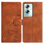 For OPPO A79 5G / A2 5G Triangles Embossed Leather Phone Case(Brown)