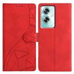 For OPPO A79 5G / A2 5G Triangles Embossed Leather Phone Case(Red)