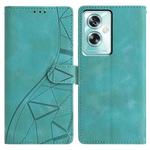 For OPPO A79 5G / A2 5G Triangles Embossed Leather Phone Case(Green)