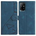 For OPPO A94 5G Triangles Embossed Leather Phone Case(Blue)