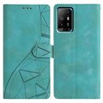 For OPPO A94 5G Triangles Embossed Leather Phone Case(Green)