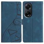 For OPPO A98 Triangles Embossed Leather Phone Case(Blue)