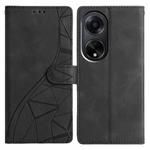 For OPPO A98 Triangles Embossed Leather Phone Case(Black)