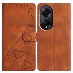 For OPPO A98 Triangles Embossed Leather Phone Case(Brown)
