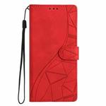 For OPPO A98 Triangles Embossed Leather Phone Case(Red)