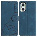 For OPPO Reno8 Lite 5G / Reno7 Z Triangles Embossed Leather Phone Case(Blue)