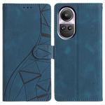 For OPPO Reno10 / Reno10 Pro Triangles Embossed Leather Phone Case(Blue)
